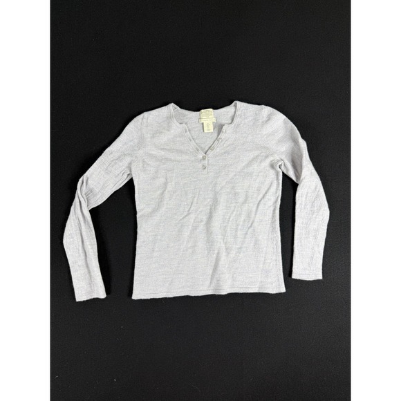 Telluride Clothing Co Tops - Telluride Clothing Co Womens Grey 100% Extra Fine Merino Wool Henley Top L